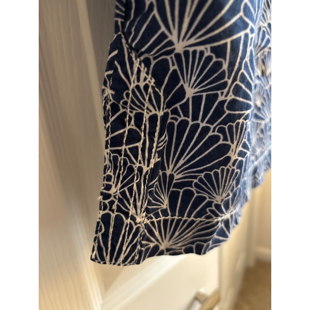 Talbots Petite Medium Navy & White Printed 100% Cotton Tunic – 3/4 Sleeves - Picture 5 of 8